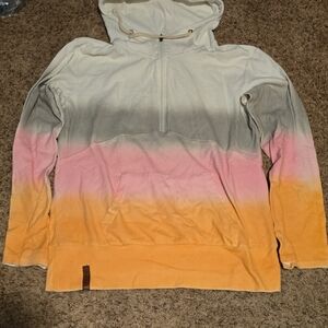 Ampersand Ave Gradient Hoodie | NWOT | White, Gray, Pink & Orange